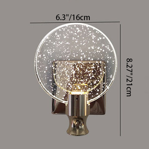 Round Crystal Metal Hallway Wall Lamp