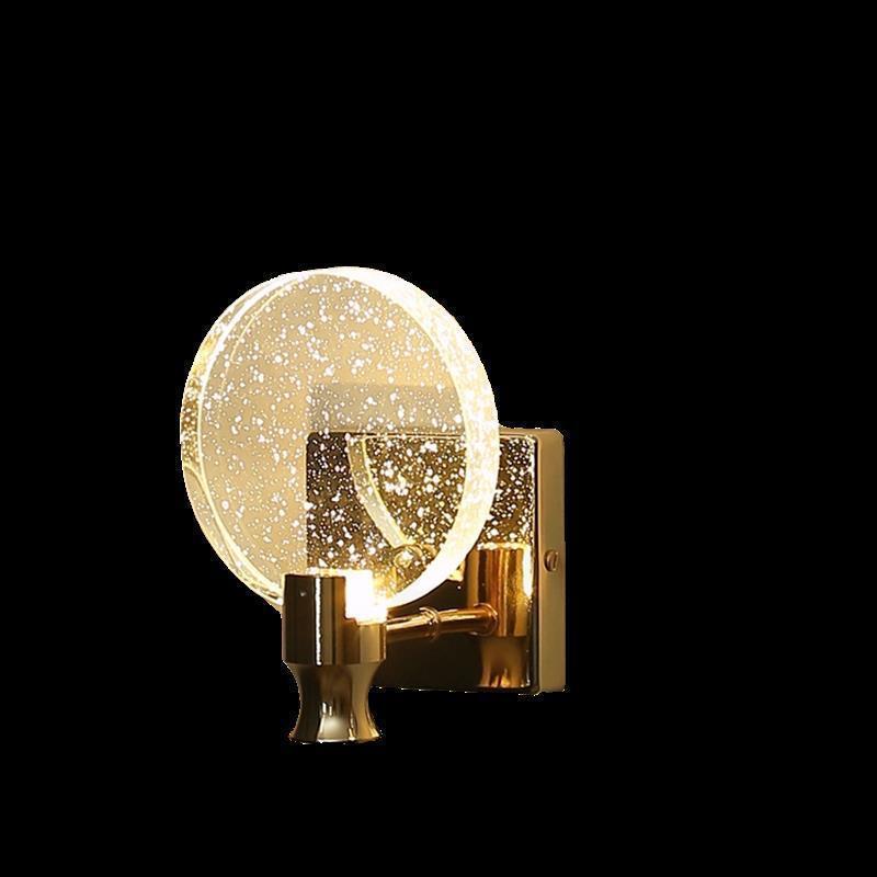 Round Crystal Metal Hallway Wall Lamp