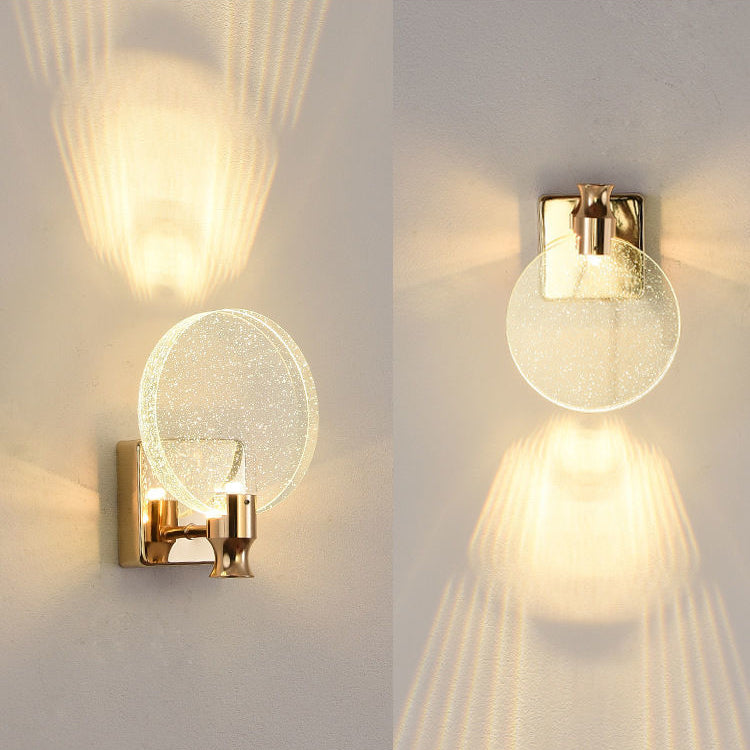 Round Crystal Metal Hallway Wall Lamp