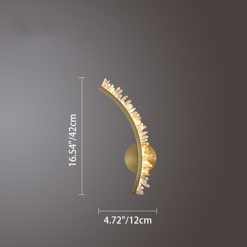 Curved Design Crystal Stainless Wall Lamp