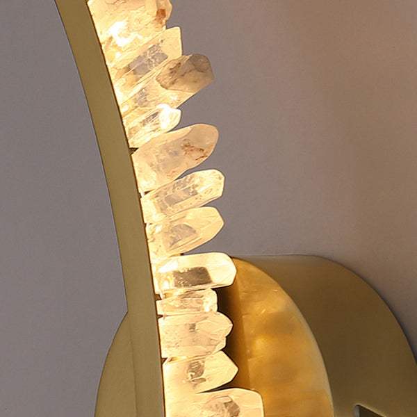 Curved Design Crystal Stainless Wall Lamp