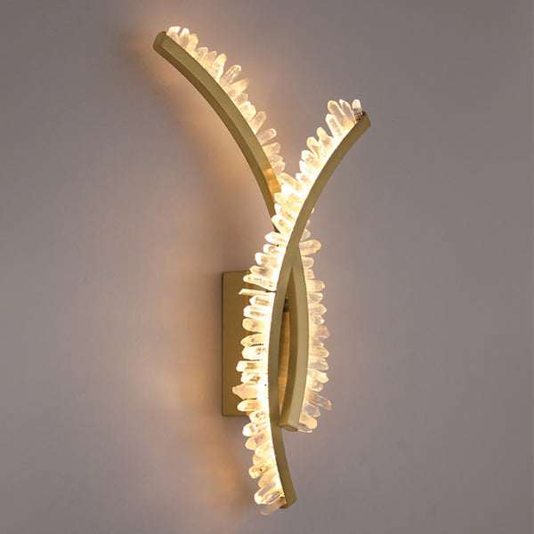 Curved Design Crystal Stainless Wall Lamp