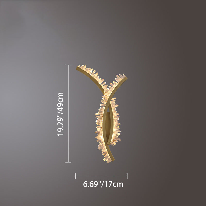 Curved Design Crystal Stainless Wall Lamp
