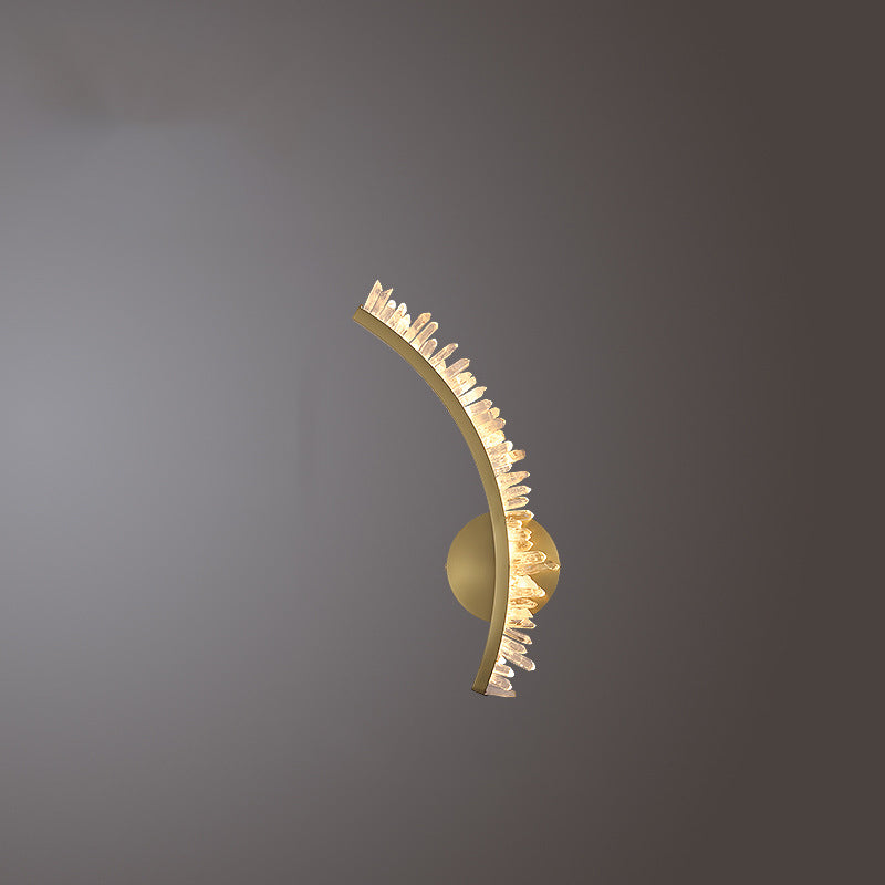 Curved Design Crystal Stainless Wall Lamp