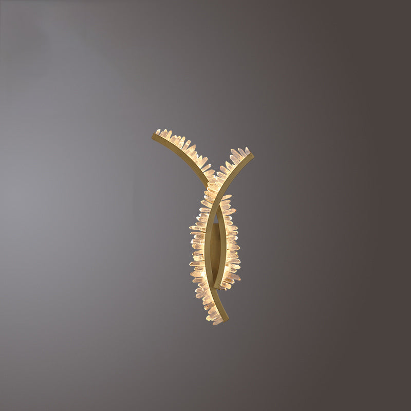 Curved Design Crystal Stainless Wall Lamp