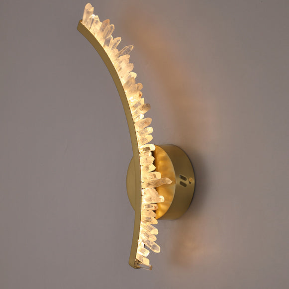 Curved Design Crystal Stainless Wall Lamp