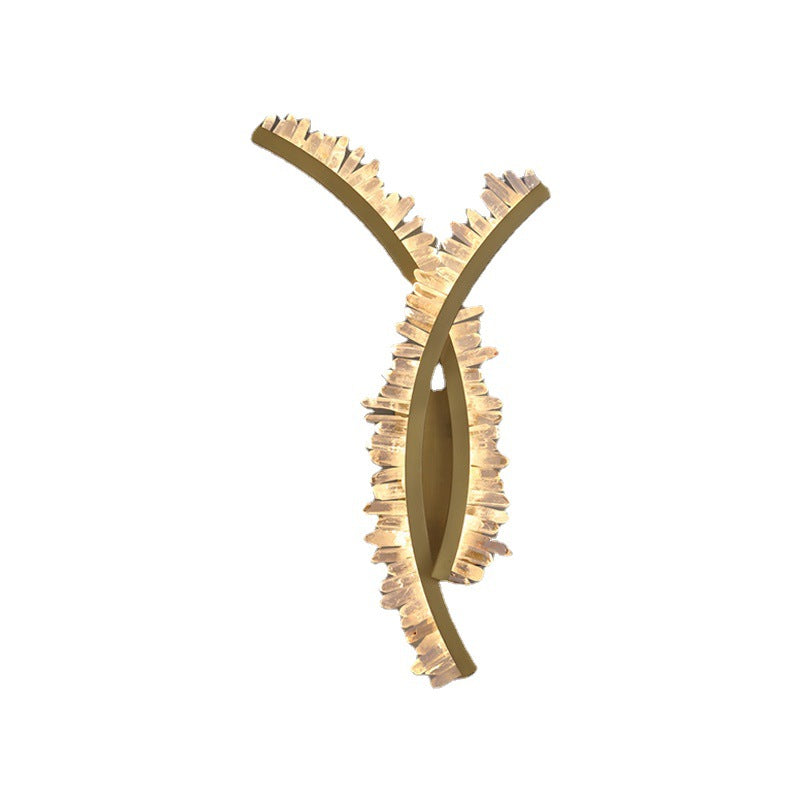 Curved Design Crystal Stainless Wall Lamp
