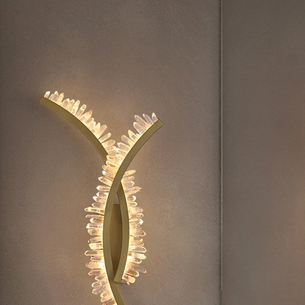 Curved Design Crystal Stainless Wall Lamp