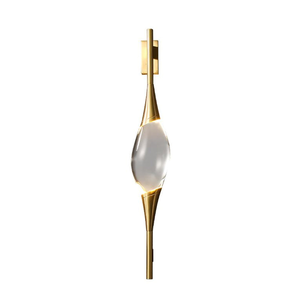 Brass Waterdrop Crystal Center Wall Lamp