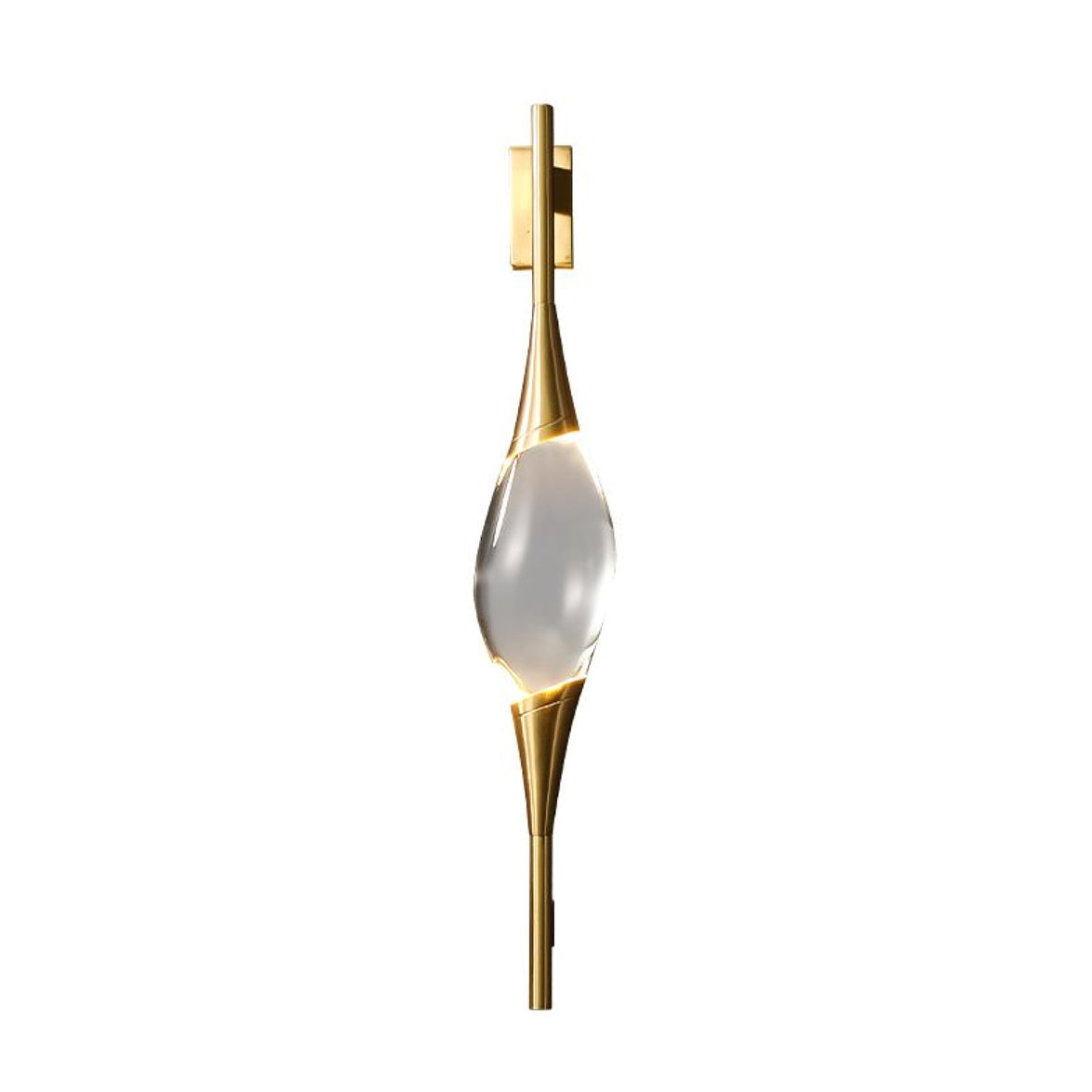 Brass Waterdrop Crystal Center Wall Lamp
