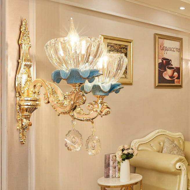 Bowl Crystal Ceramic Zinc Wall Lamp