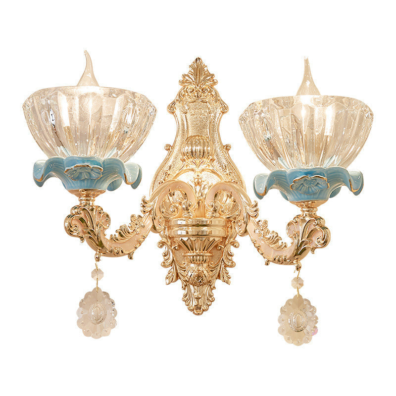 Bowl Crystal Ceramic Zinc Wall Lamp
