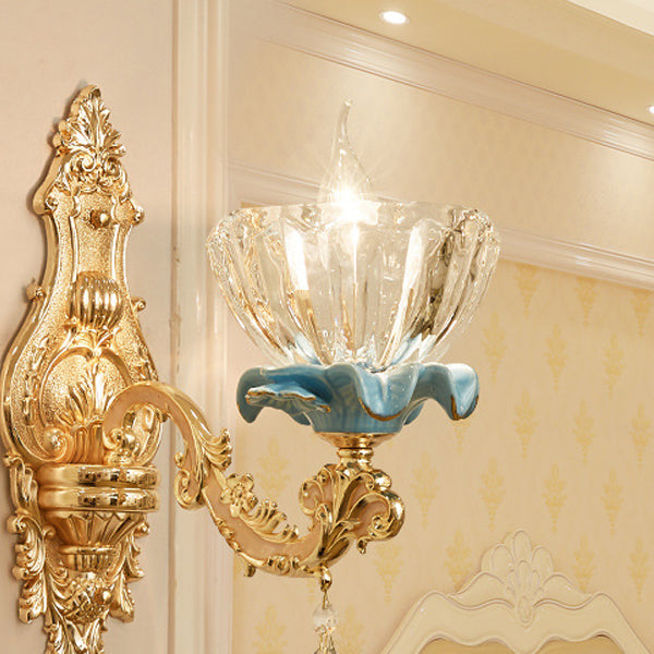Bowl Crystal Ceramic Zinc Wall Lamp