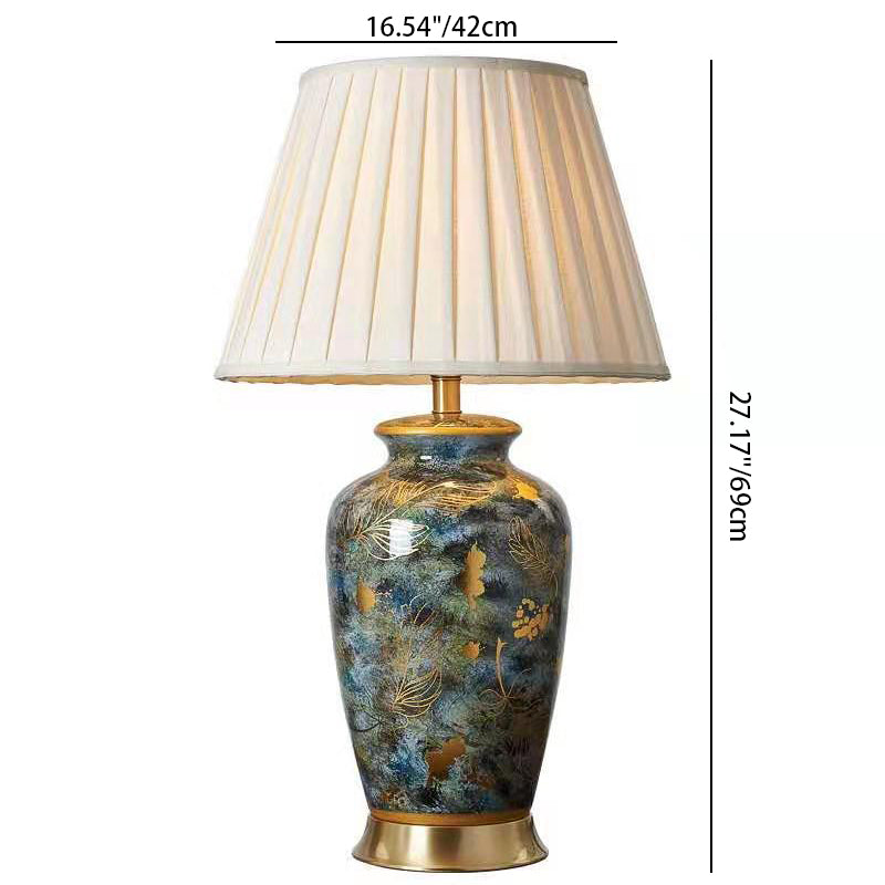 Elegant Porcelain Pleated Classic Table Lamp