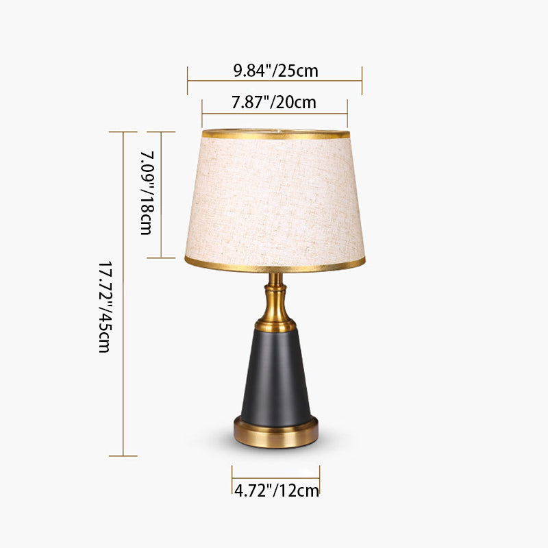 Frustum Cone Metal Fabric Table Lamp