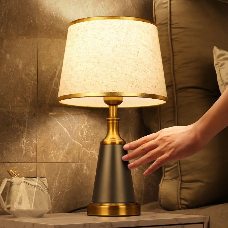 Frustum Cone Metal Fabric Table Lamp