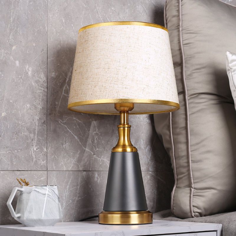 Frustum Cone Metal Fabric Table Lamp