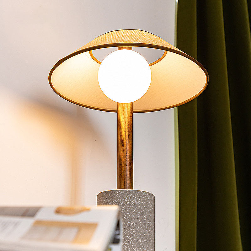Frustum Cone Ash Wood Table Lamp