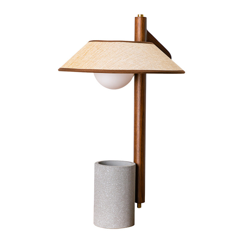Frustum Cone Ash Wood Table Lamp