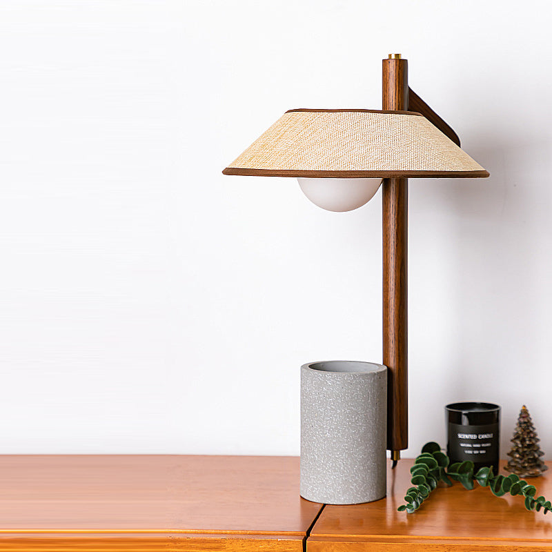Frustum Cone Ash Wood Table Lamp