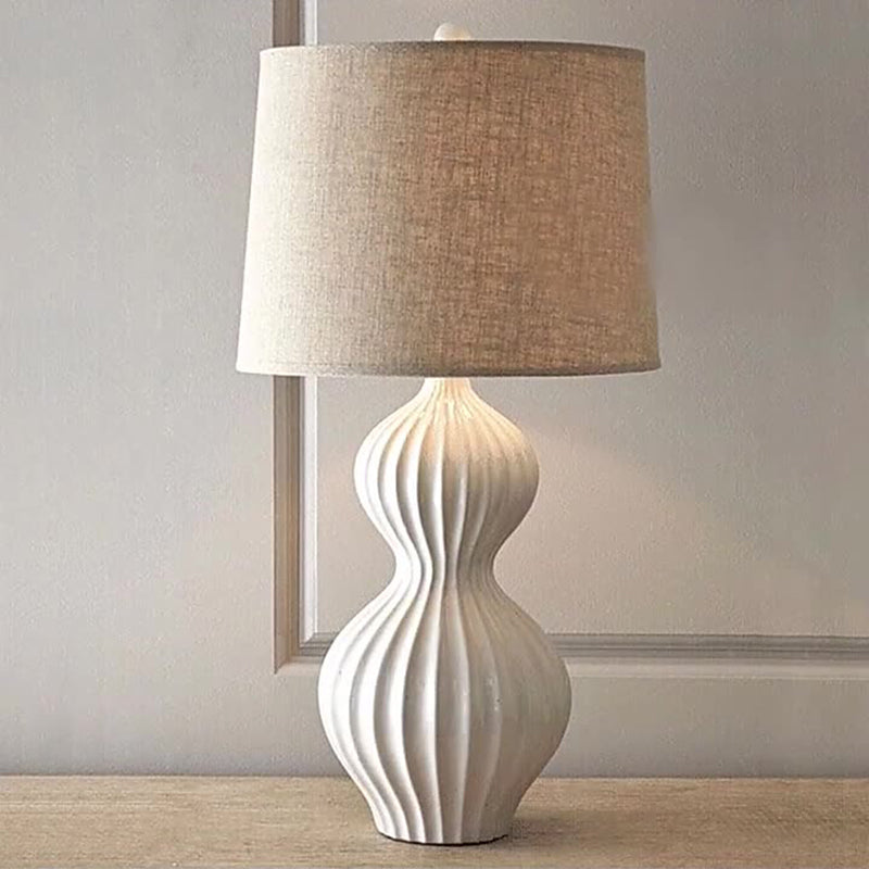 Gourd Ceramic Fabric Bedroom Table Lamp