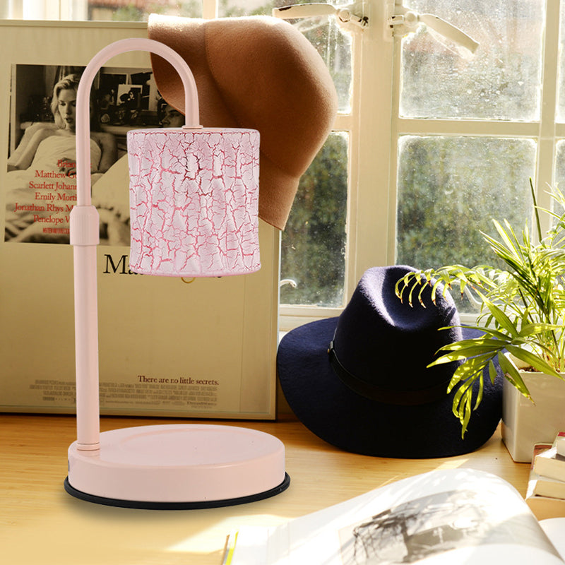 Cylinder Metal Glass Melting Table Lamp