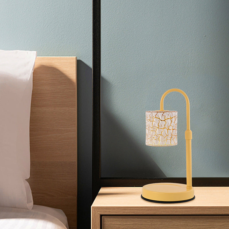 Cylinder Metal Glass Melting Table Lamp