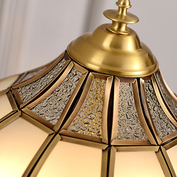 Dome Copper Glass Bedroom 2-Light Table Lamp