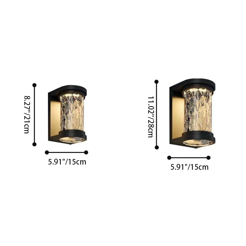 Cylinder Stainless Steel Crystal Outdoor Light