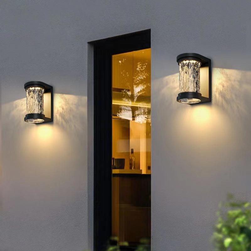 Cylinder Stainless Steel Crystal Outdoor Light
