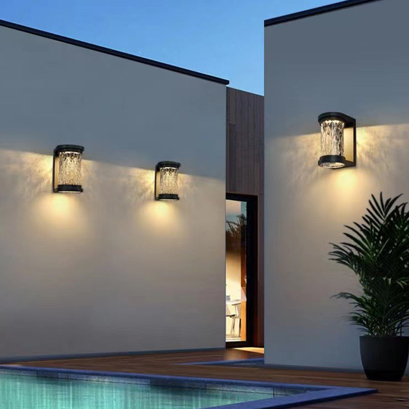 Cylinder Stainless Steel Crystal Outdoor Light