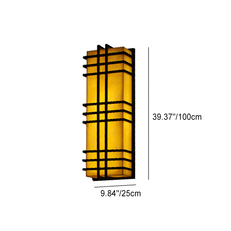Architectural Prairie Style Amber Wall Lamp