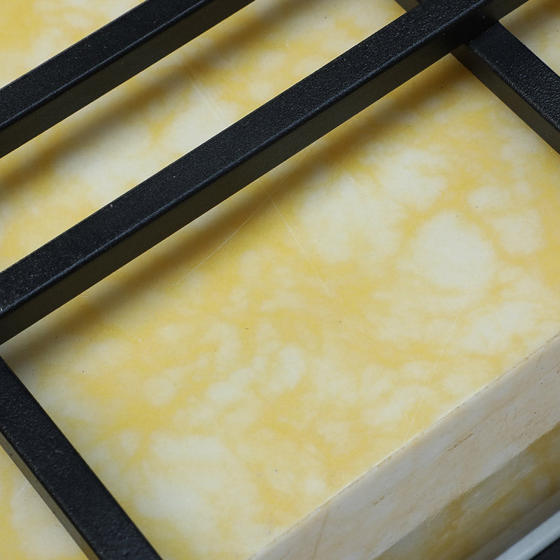 Architectural Prairie Style Amber Wall Lamp
