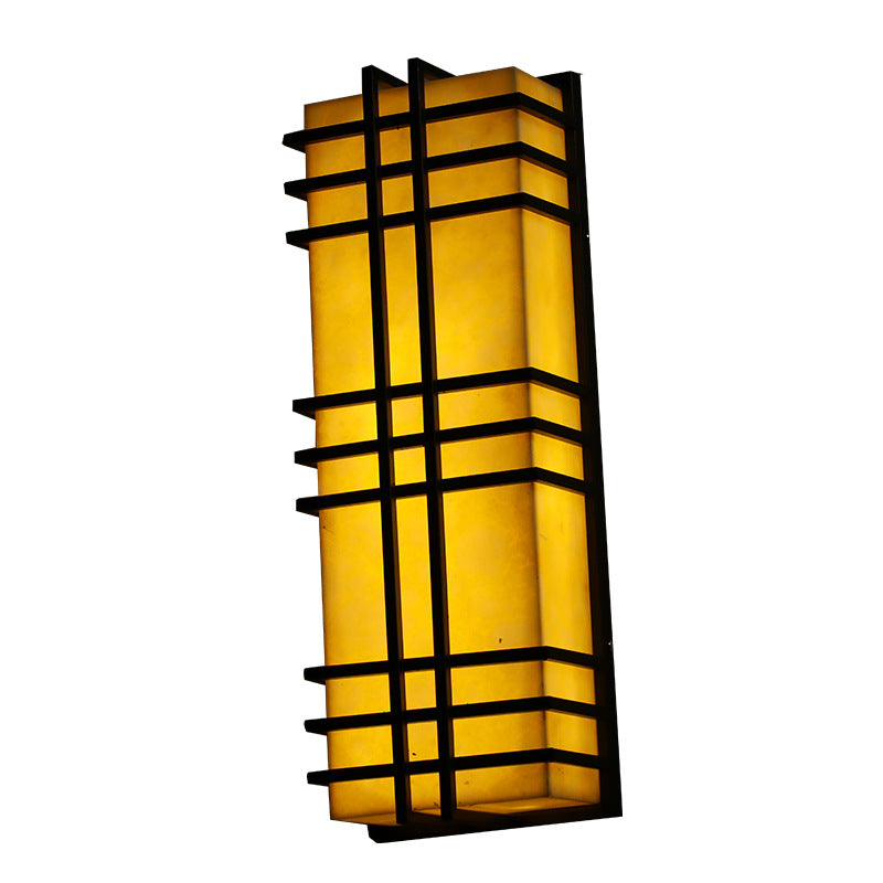 Architectural Prairie Style Amber Wall Lamp