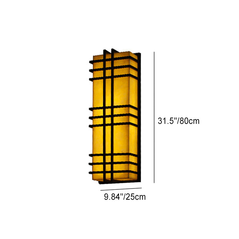 Architectural Prairie Style Amber Wall Lamp