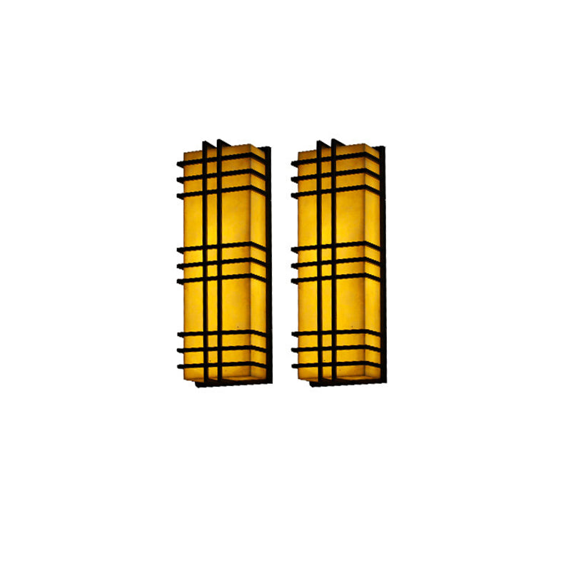 Architectural Prairie Style Amber Wall Lamp