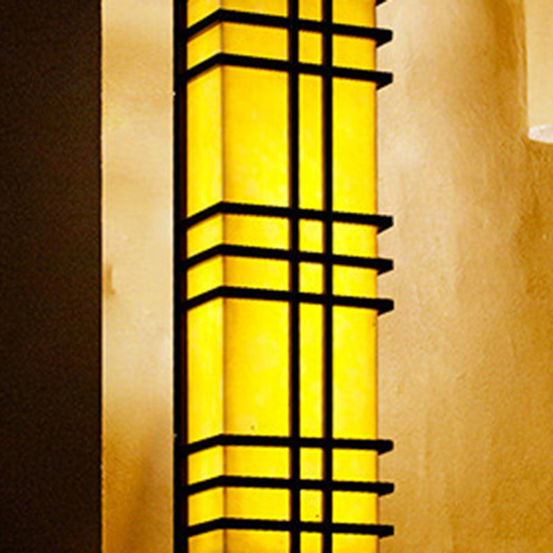 Architectural Prairie Style Amber Wall Lamp