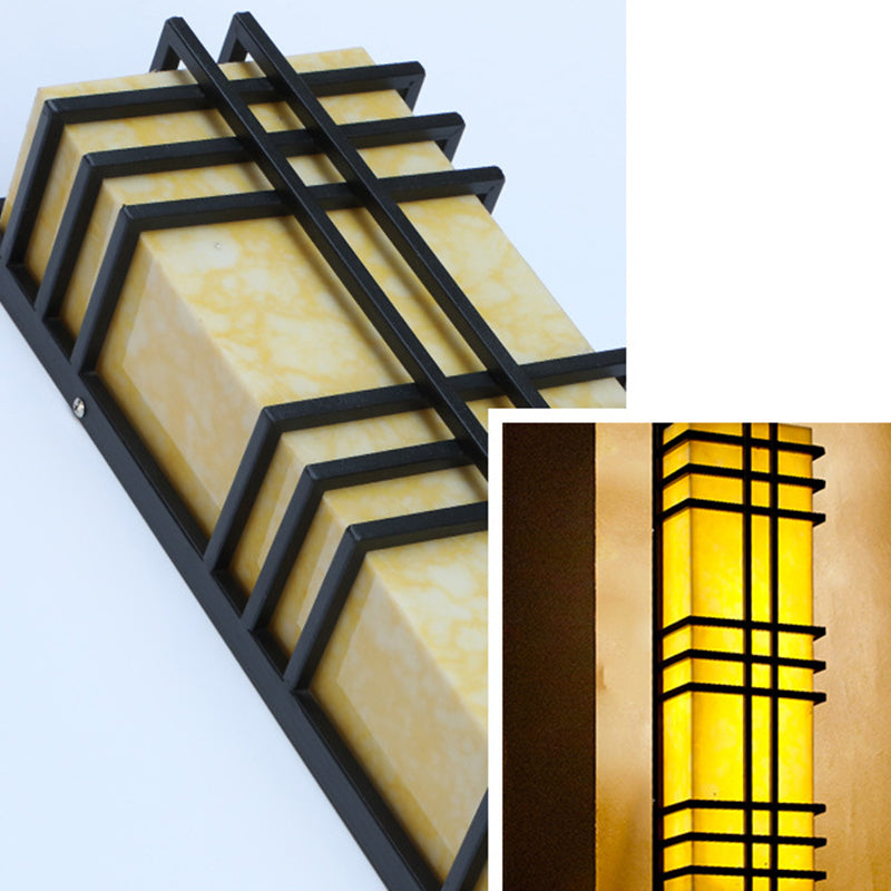 Architectural Prairie Style Amber Wall Lamp