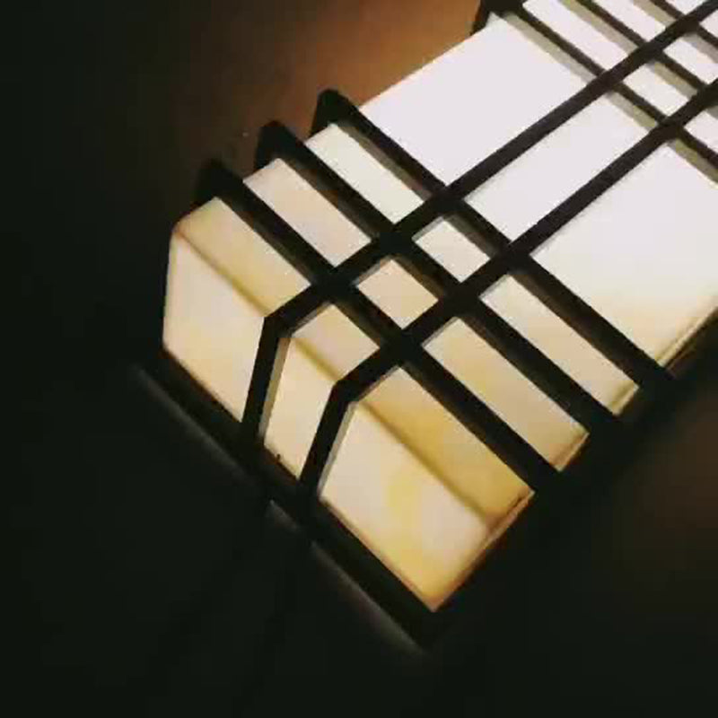 Architectural Prairie Style Amber Wall Lamp