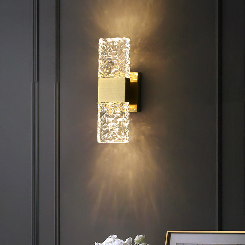 Rectangular Crystal Stainless Steel Wall Lamp