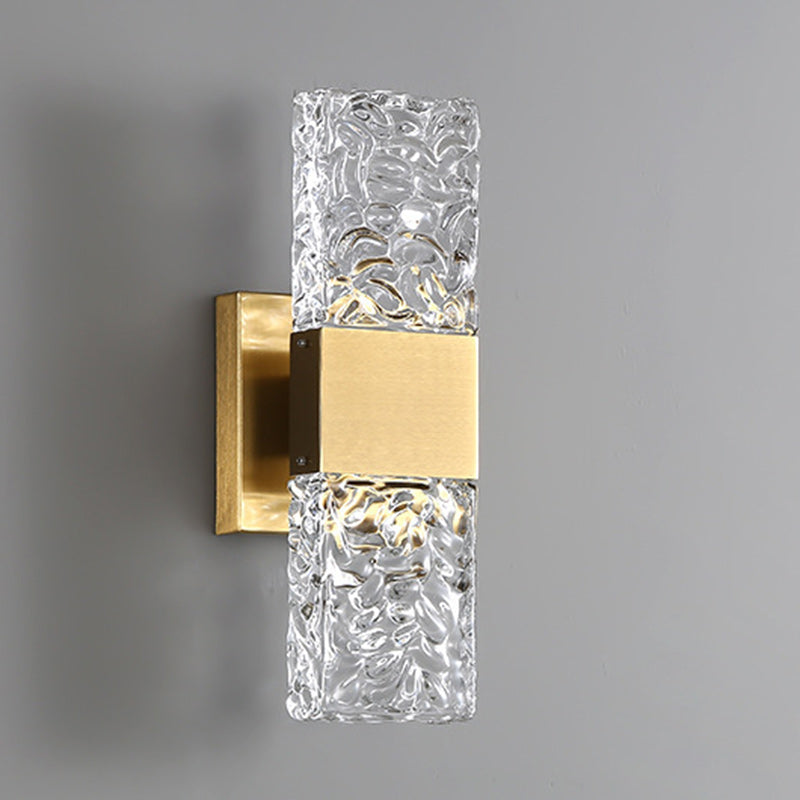 Rectangular Crystal Stainless Steel Wall Lamp