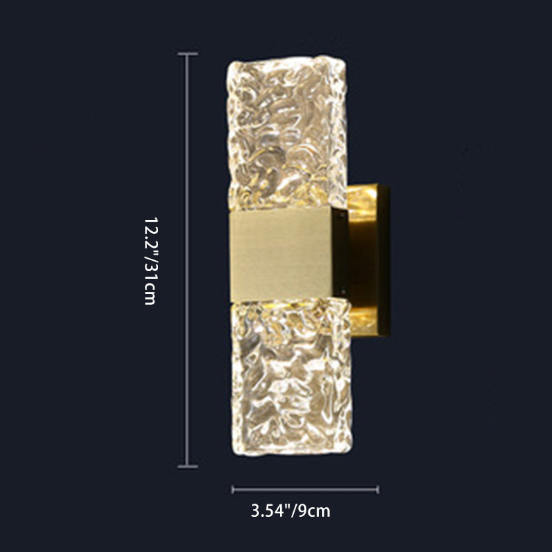 Rectangular Crystal Stainless Steel Wall Lamp
