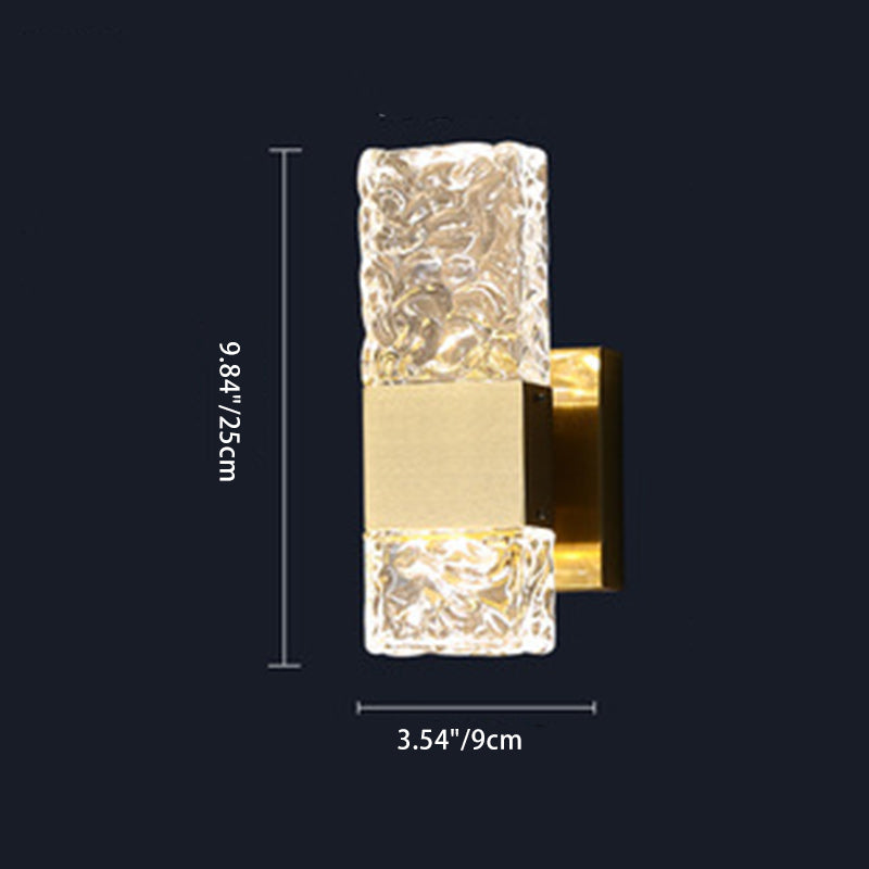 Rectangular Crystal Stainless Steel Wall Lamp