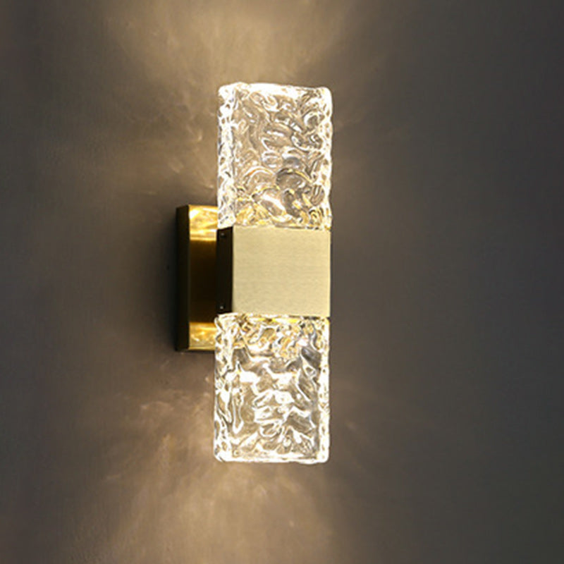 Rectangular Crystal Stainless Steel Wall Lamp