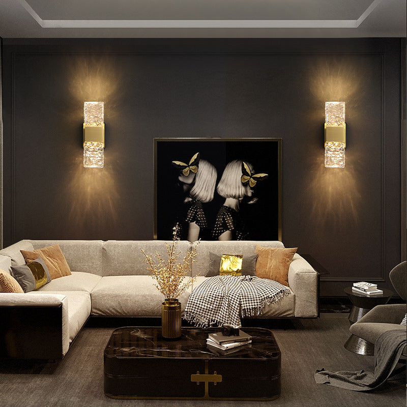 Rectangular Crystal Stainless Steel Wall Lamp