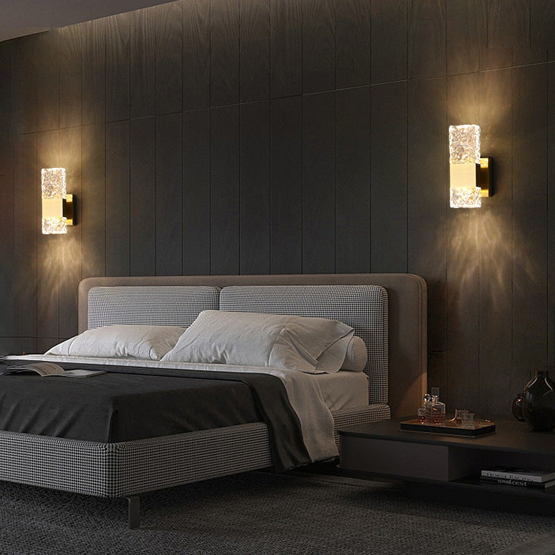 Rectangular Crystal Stainless Steel Wall Lamp