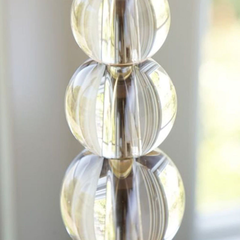 Crystal Tapered Fabric Bedroom Table Lamp