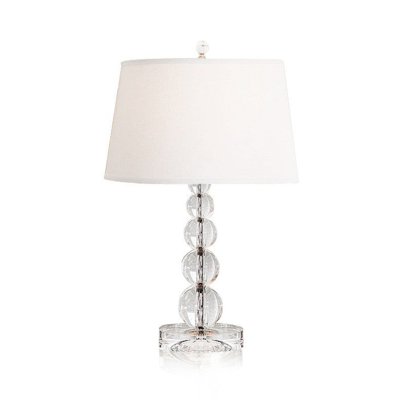 Crystal Tapered Fabric Bedroom Table Lamp