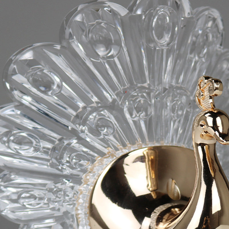 Peacock Style Wooden Metal Table Lamp