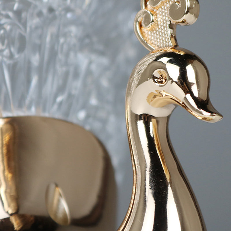 Peacock Style Wooden Metal Table Lamp